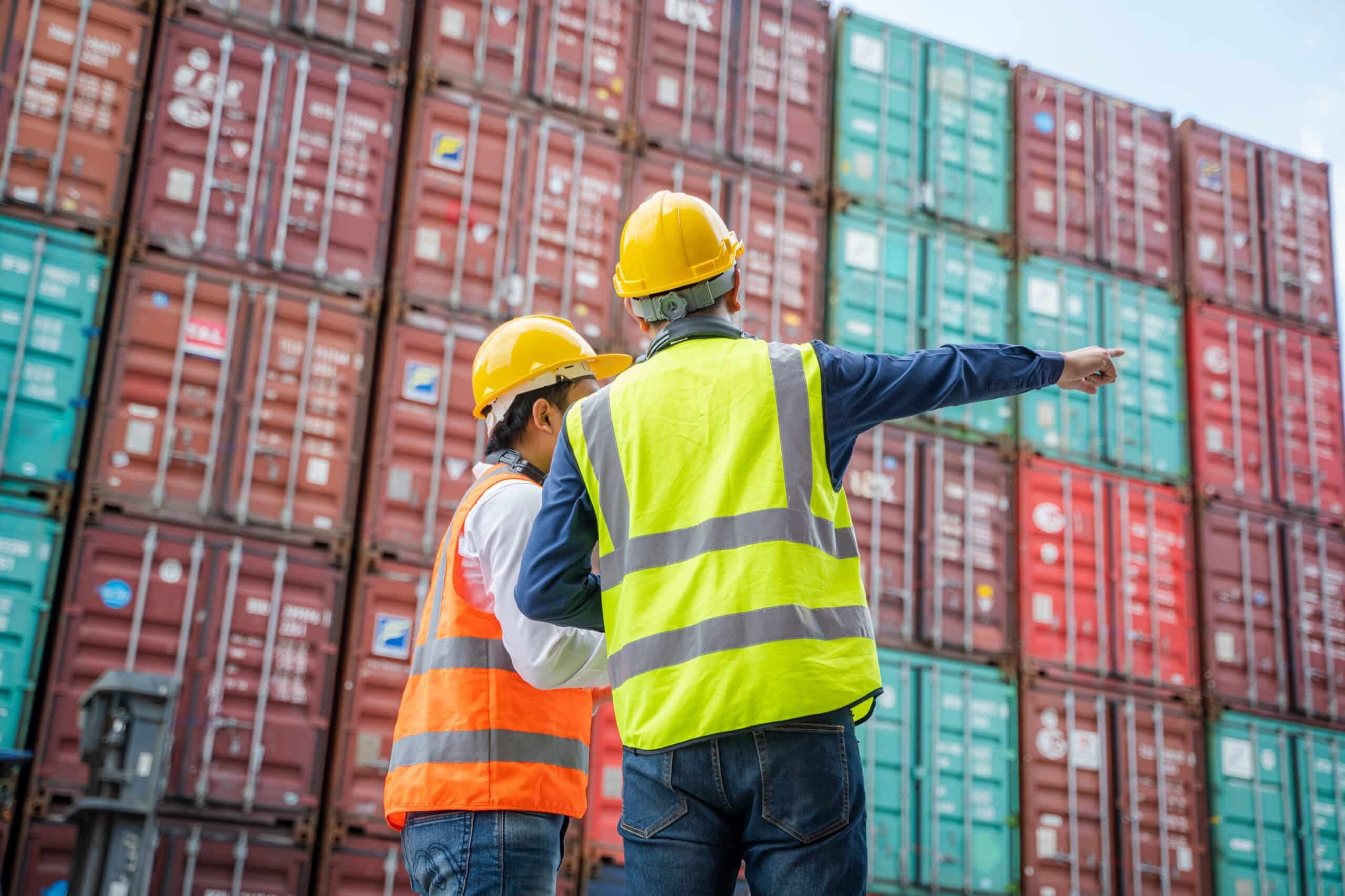 Engineer,Working,And,Checking,A,Quality,Of,Containers,Box,From