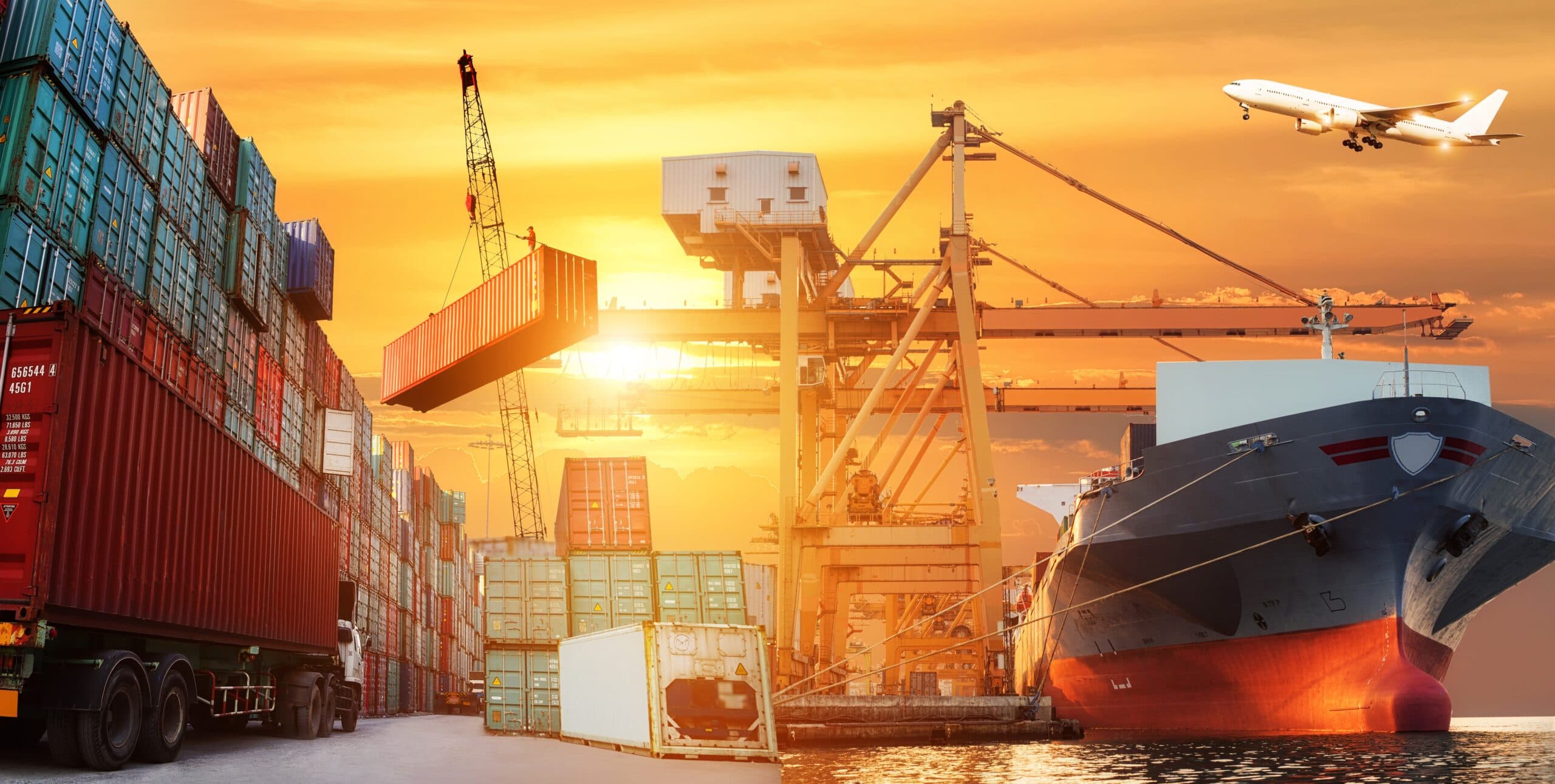 Logistics,And,Transportation,Of,Container,Cargo,Ship,And,Cargo,Plane