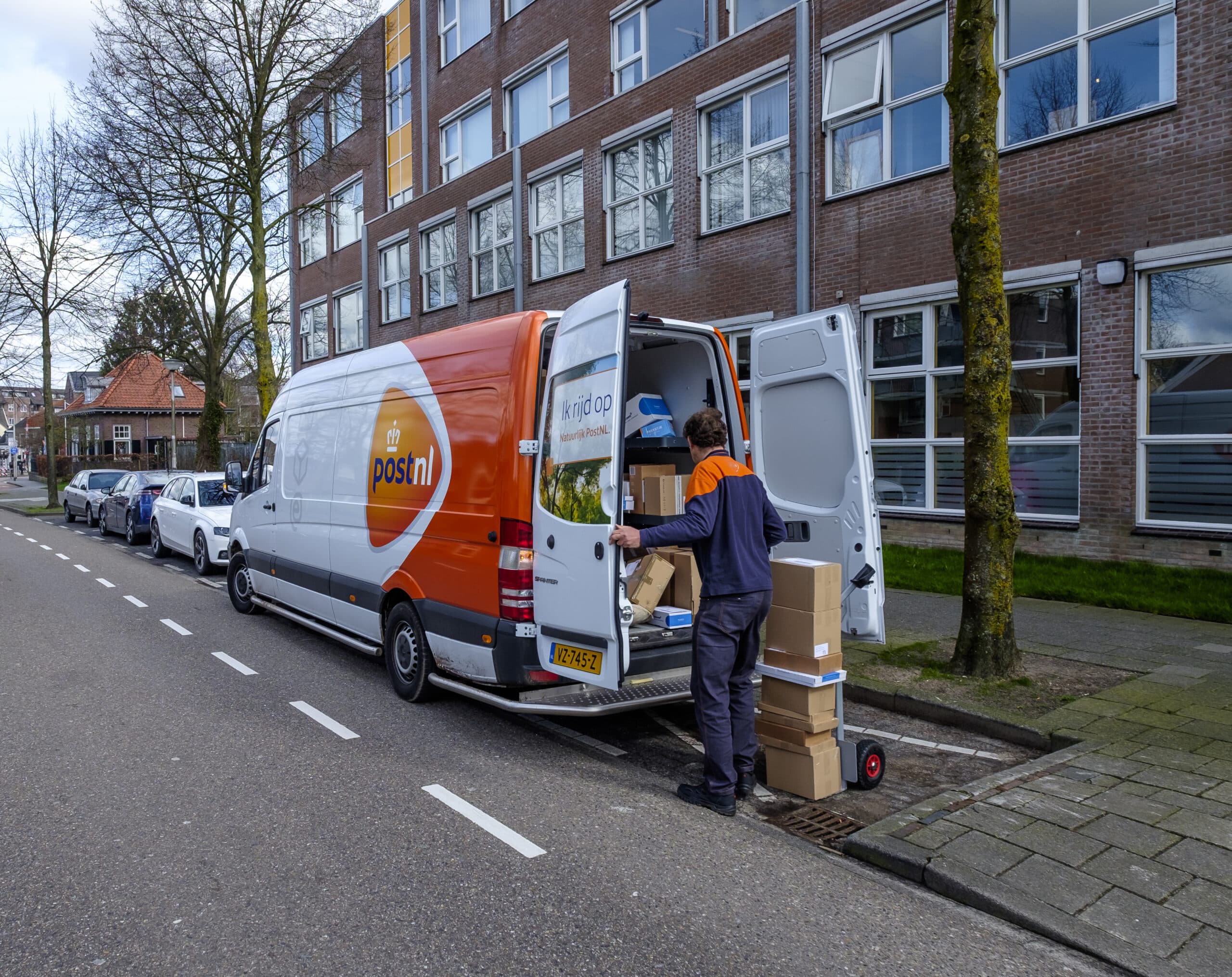 Amersfoort,,Netherlands,,March,2017.,Courier,From,Postnl,Parcel,Delivery,At